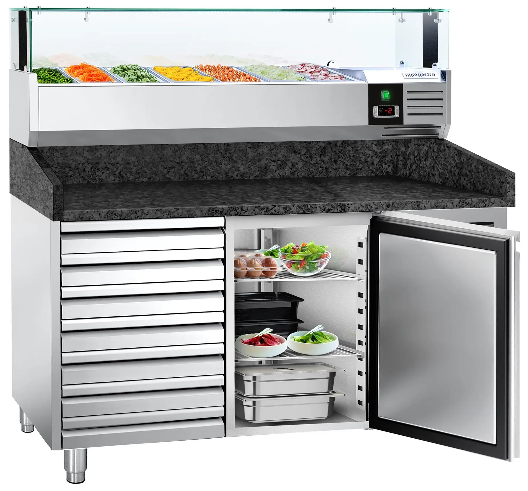 Холодильный стол для пиццы GGM Gastro POS158SSG#AGS153LND (Inox) - 4