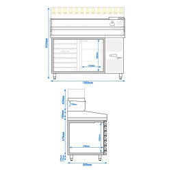 Холодильный стол для пиццы GGM Gastro POS158SSG#AGS153LND (Inox) Thumb