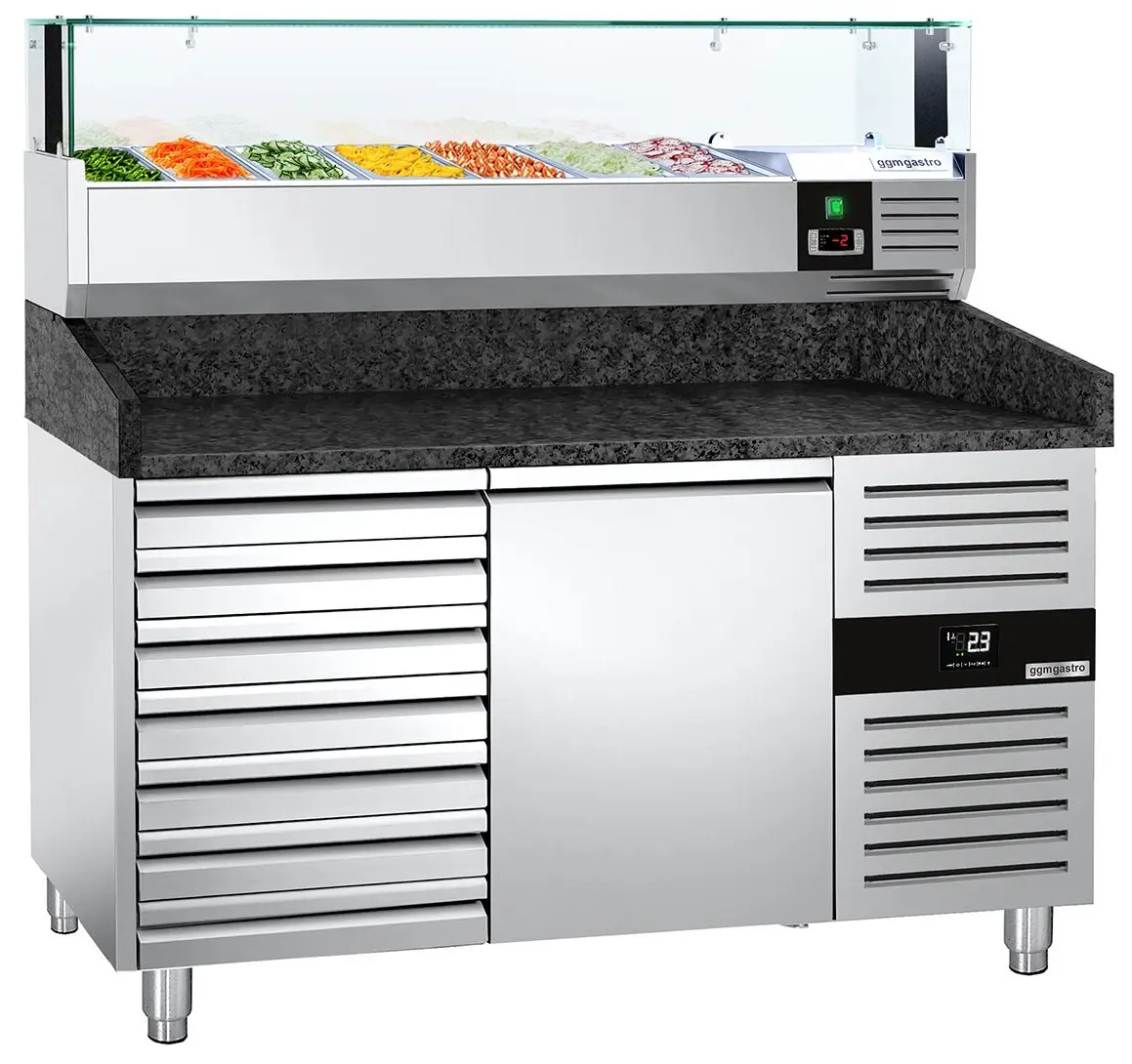 Холодильный стол для пиццы GGM Gastro POS158SSG#AGS153LND (Inox)