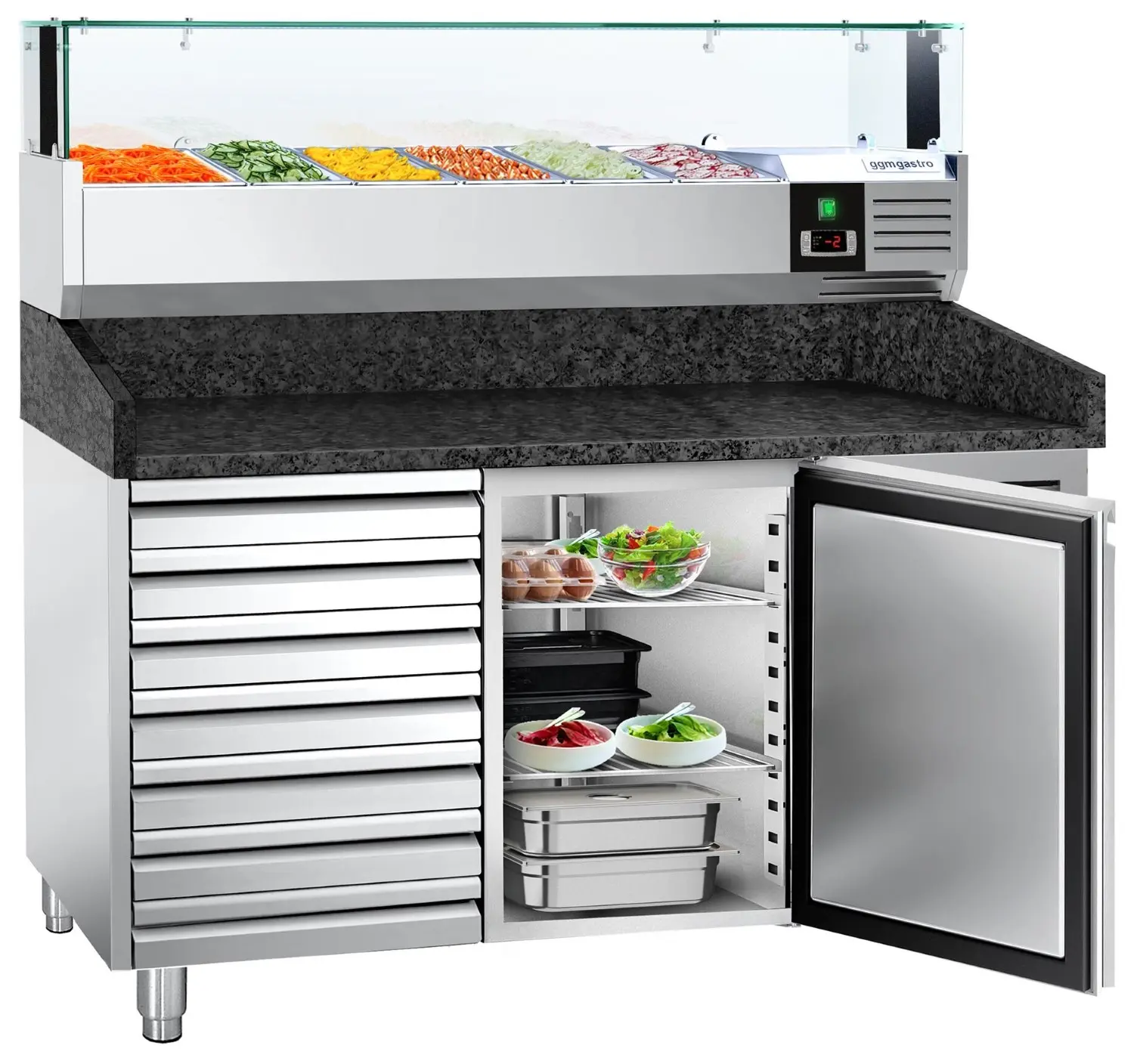 Masa frigorifica pentru pizza GGM Gastro POS158SSG#AGS154LND (Inox) - 2
