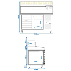 Masa frigorifica pentru pizza GGM Gastro POS158SSG#AGS154LND (Inox) Thumb