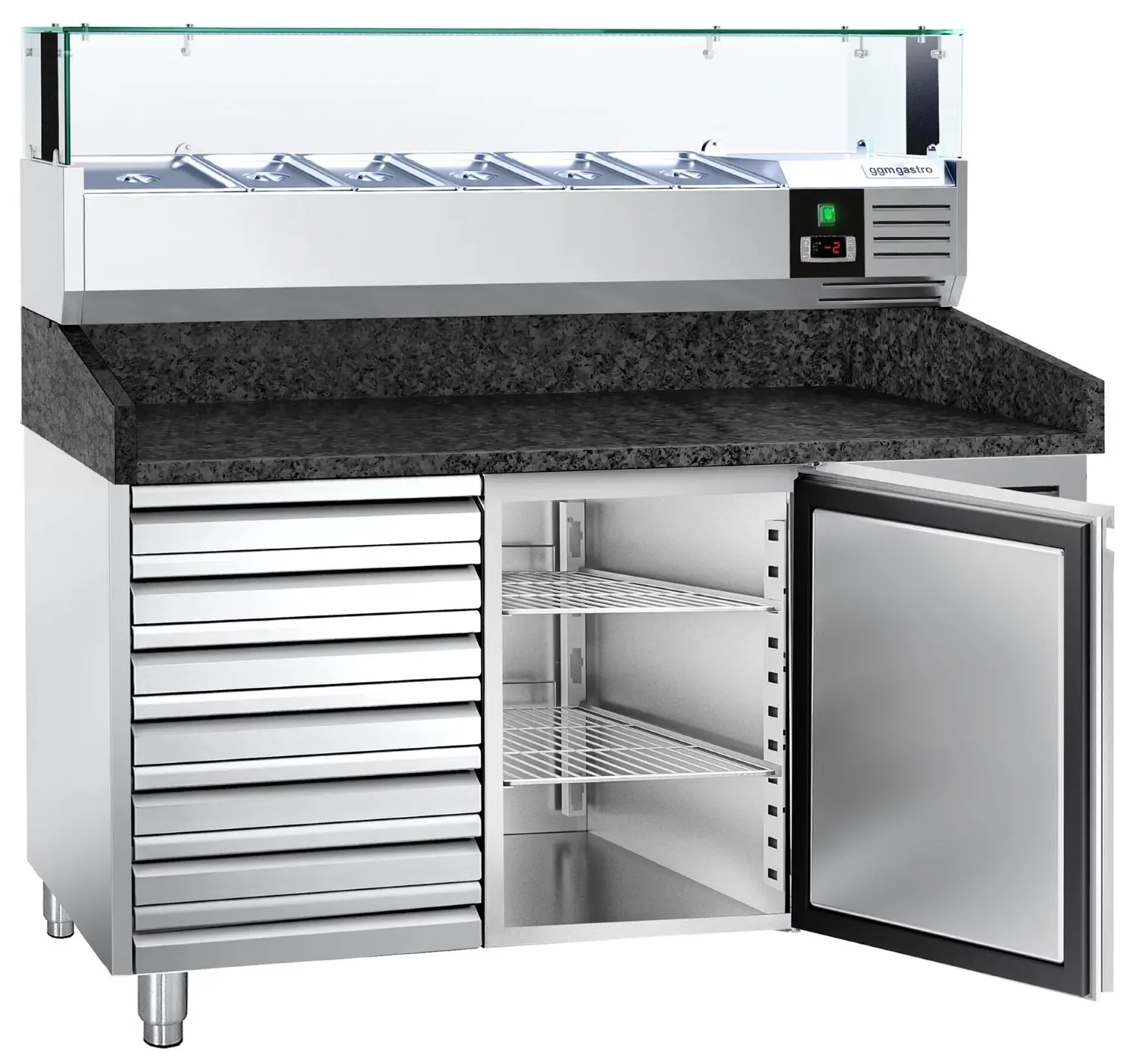 Masa frigorifica pentru pizza GGM Gastro POS158SSG#AGS154LND (Inox) - 3
