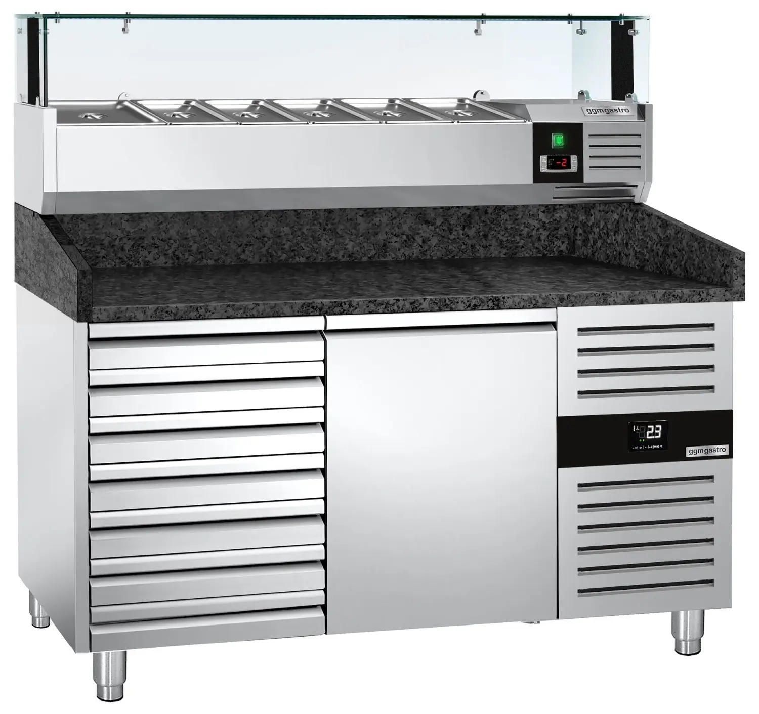Masa frigorifica pentru pizza GGM Gastro POS158SSG#AGS154LND (Inox) - 4