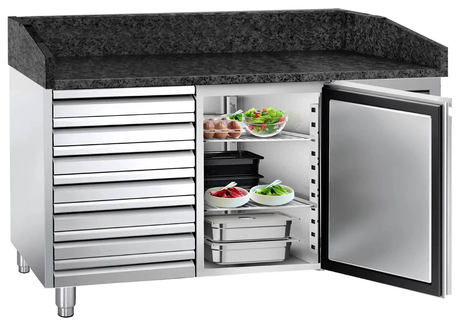 Masa frigorifica pentru pizza GGM Gastro POS158SSG (Inox) - 2