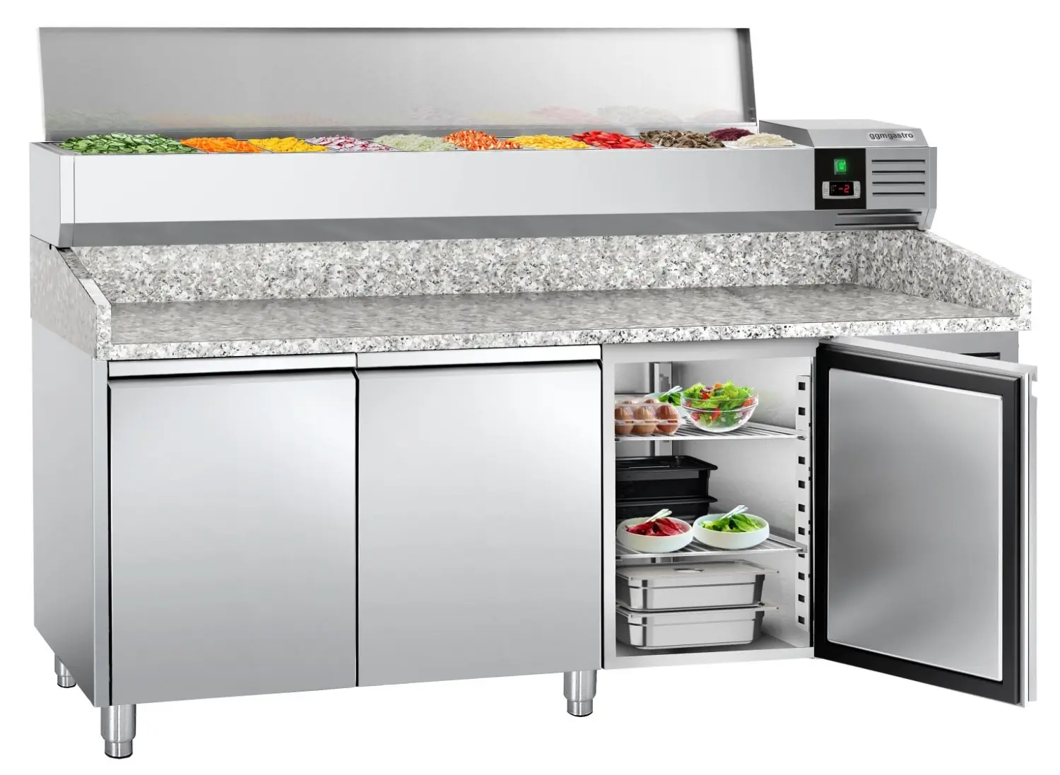 Холодильный стол для пиццы GGM Gastro POS208ND#AGG203END (Inox) - 4
