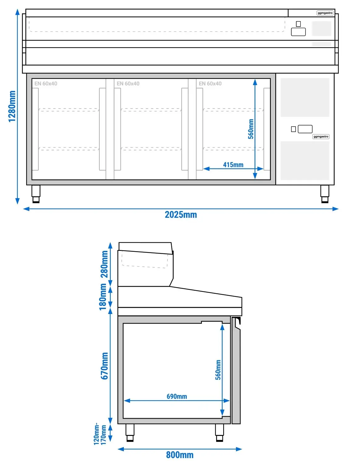 Холодильный стол для пиццы GGM Gastro POS208ND#AGG203END (Inox) - 9