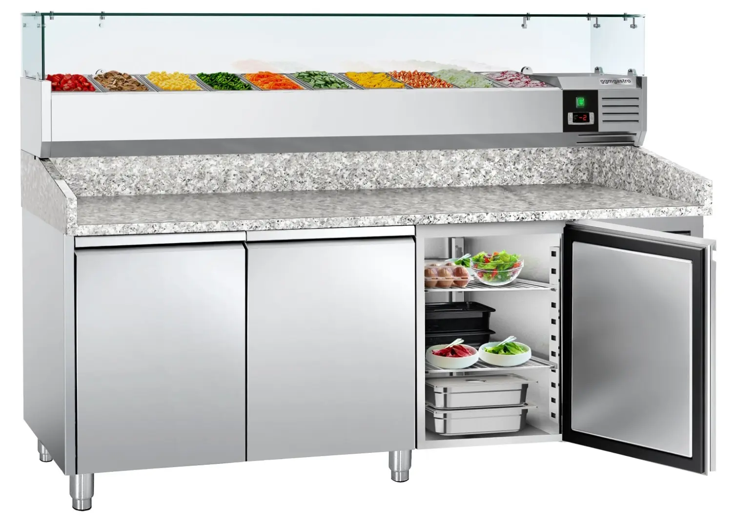 Холодильный стол для пиццы GGM Gastro POS208ND#AGG203ND (Inox) - 3