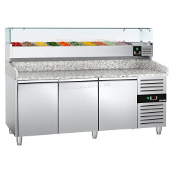 Холодильный стол для пиццы GGM Gastro POS208ND#AGG203ND (Inox)