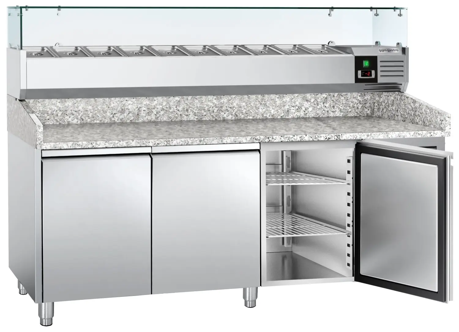 Холодильный стол для пиццы GGM Gastro POS208ND#AGG203ND (Inox) - 4