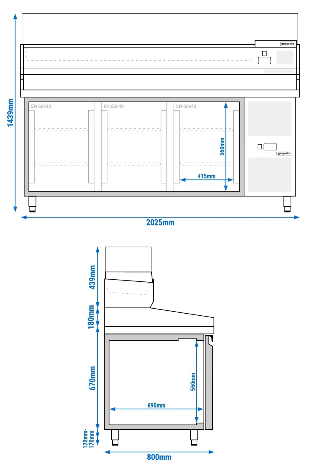 Холодильный стол для пиццы GGM Gastro POS208ND#AGG203ND (Inox) - 10