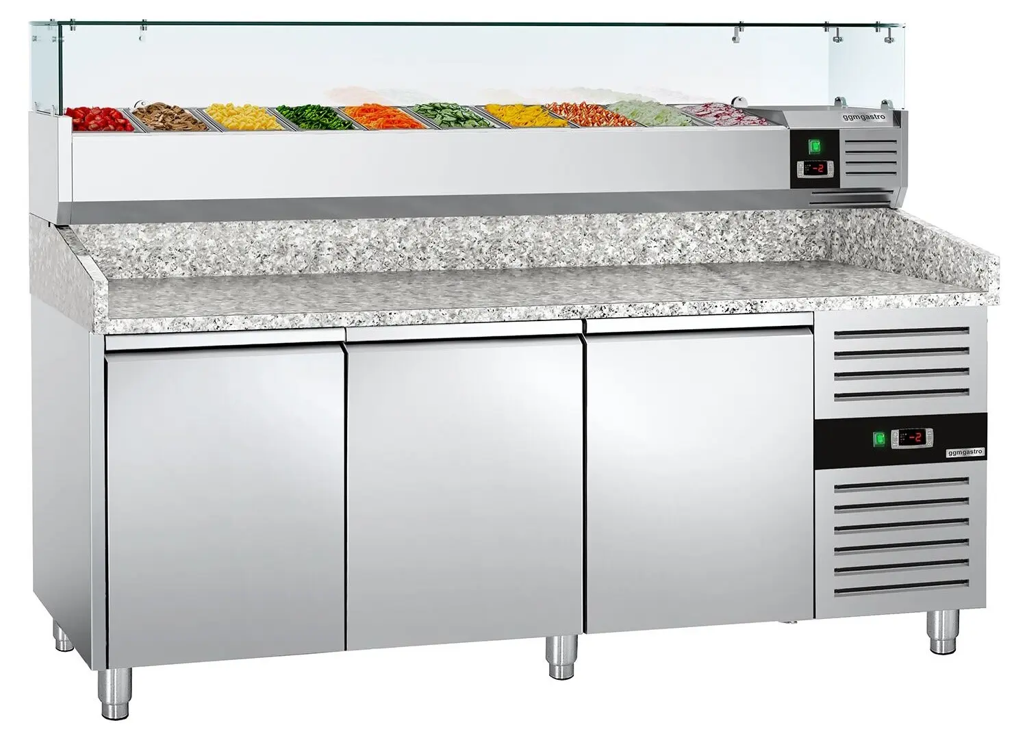 Холодильный стол для пиццы GGM Gastro POS208ND#AGG203ND (Inox)