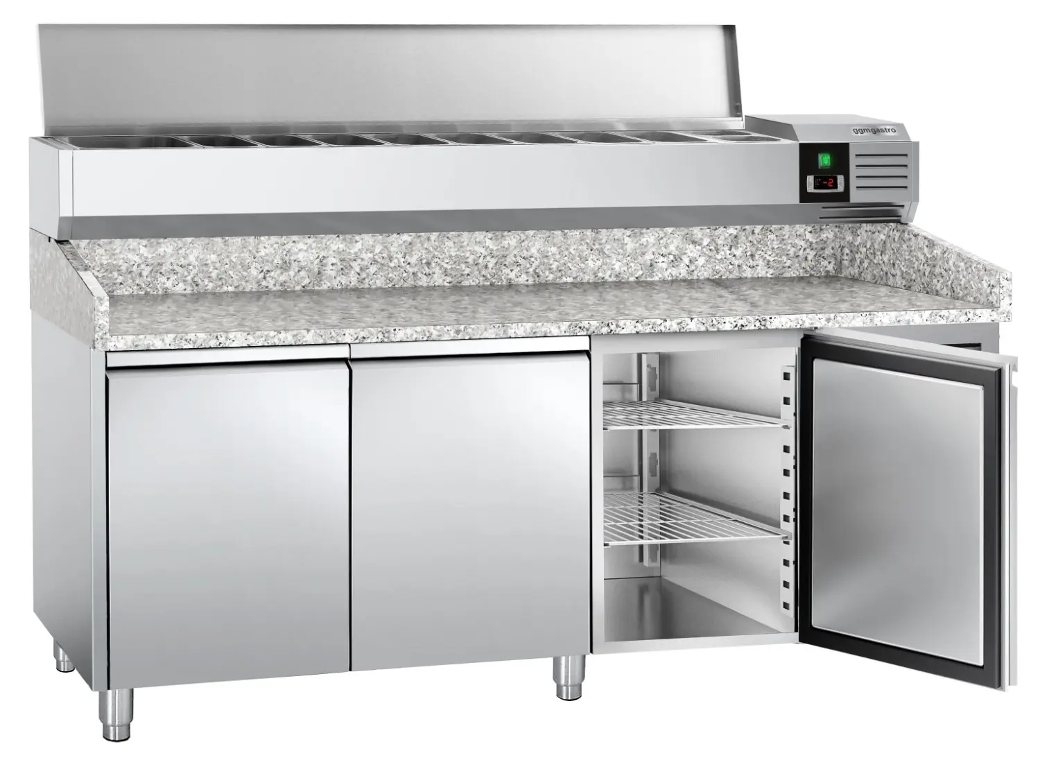 Холодильный стол для пиццы GGM Gastro POS208ND#AGG204END (Inox) - 2