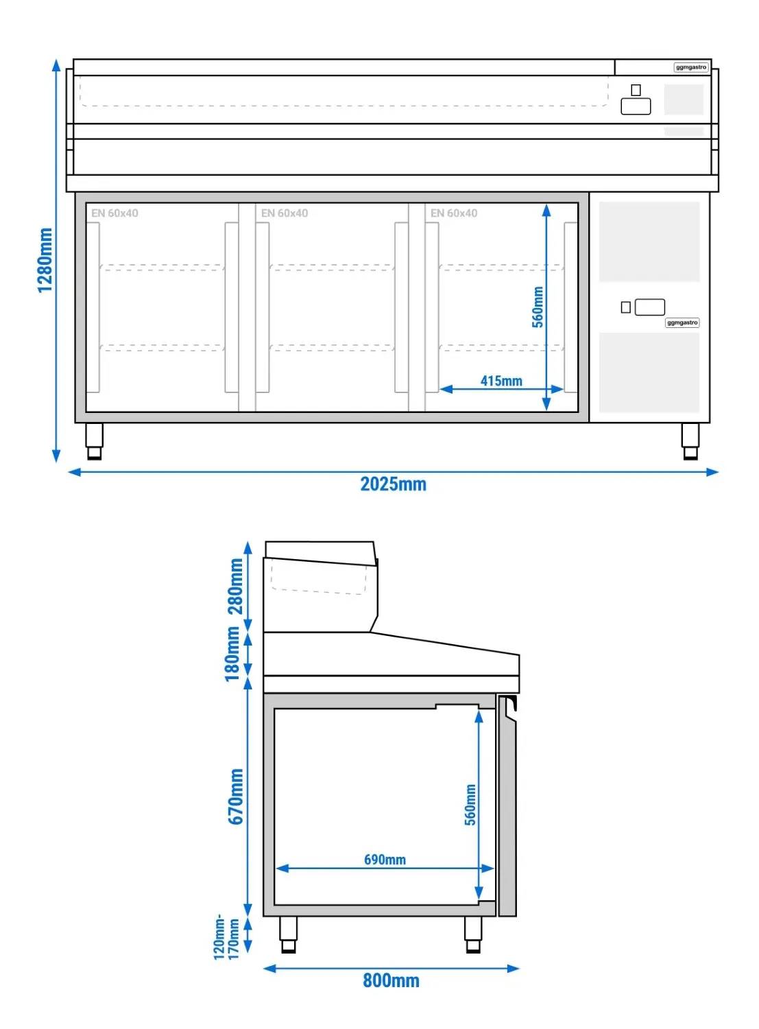 Холодильный стол для пиццы GGM Gastro POS208ND#AGG204END (Inox) - 8