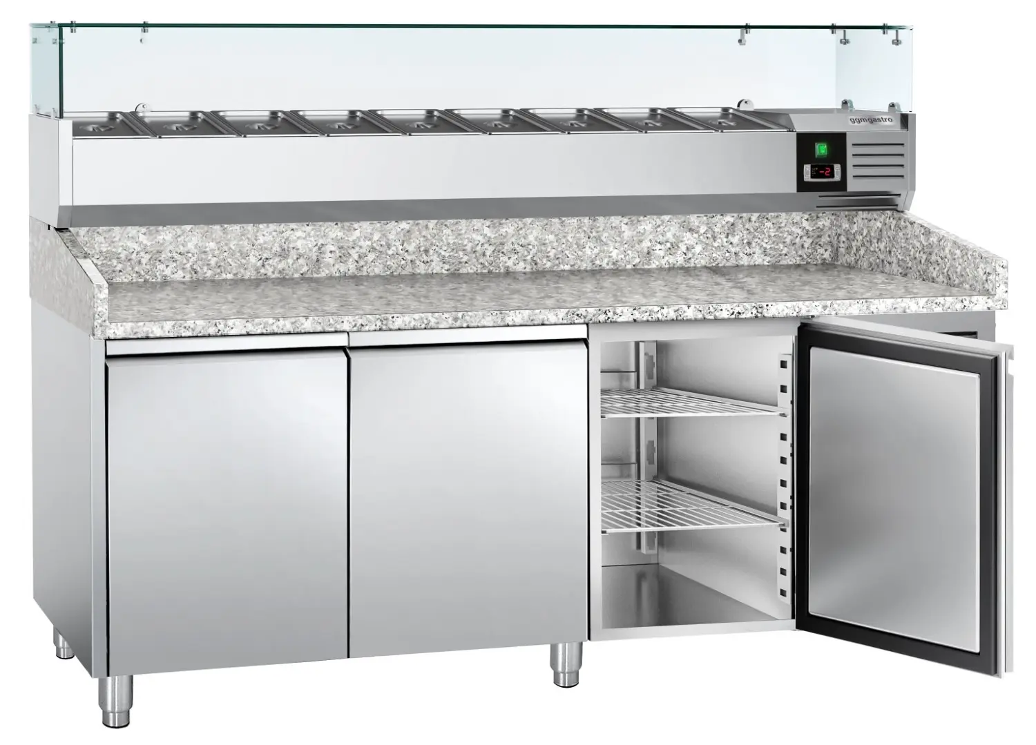 Холодильный стол для пиццы GGM Gastro POS208ND#AGG204ND (Inox) - 2