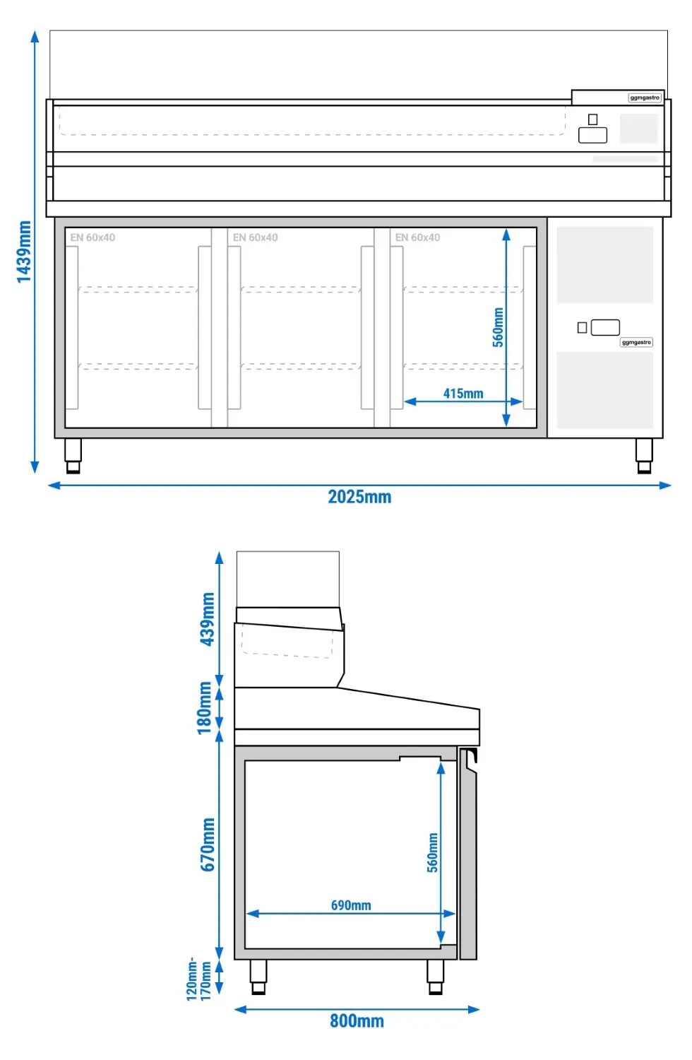 Холодильный стол для пиццы GGM Gastro POS208ND#AGG204ND (Inox) - 7