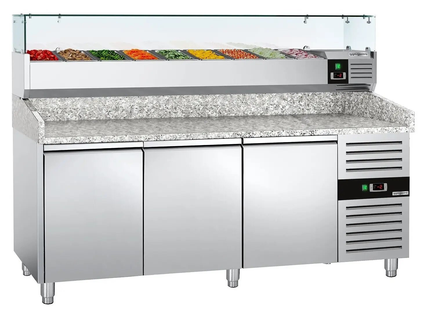 Холодильный стол для пиццы GGM Gastro POS208ND#AGG204ND (Inox)