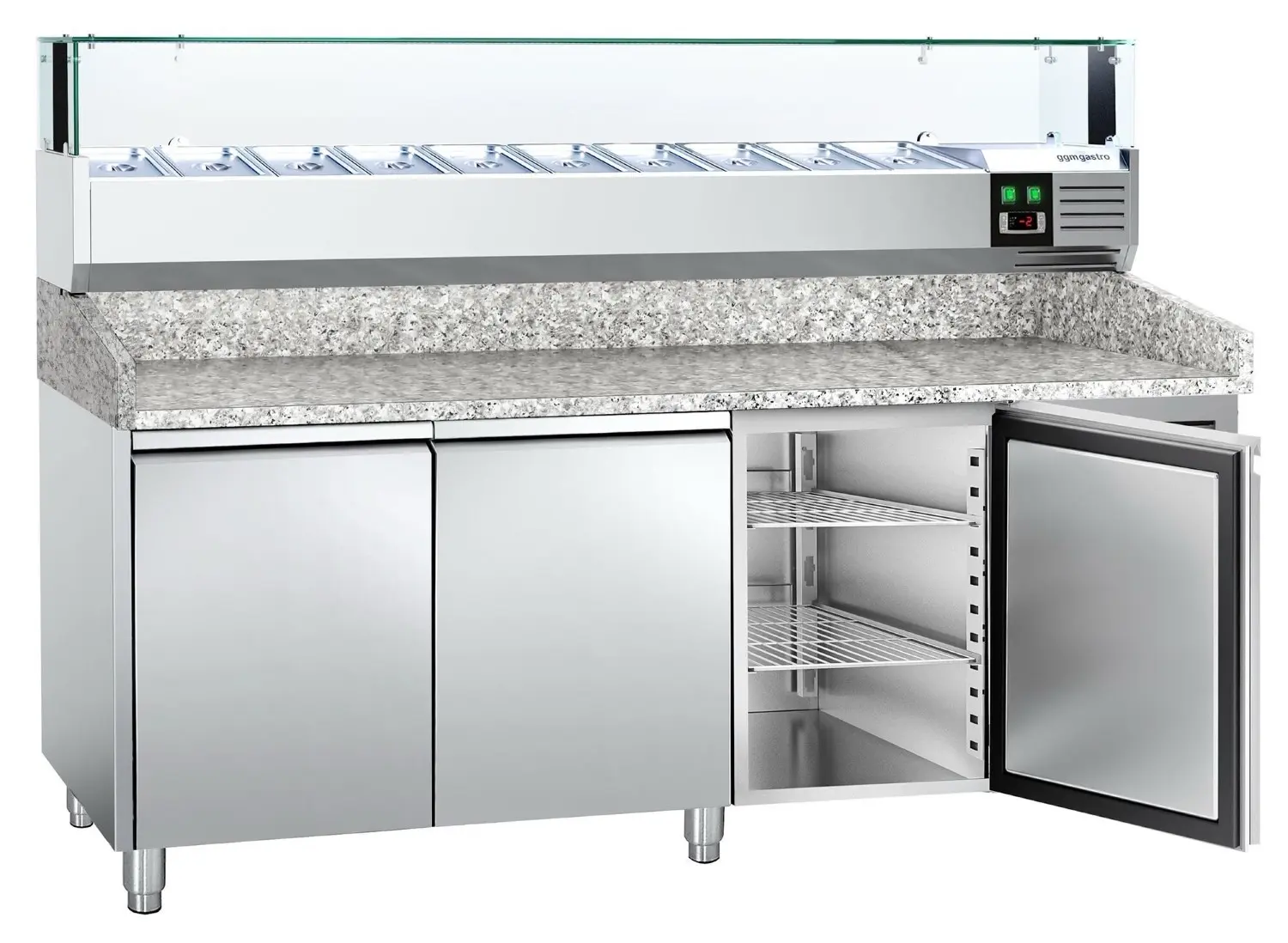 Холодильный стол для пиццы GGM Gastro POS208ND#AGS203LND (Inox) - 2