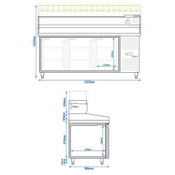 Холодильный стол для пиццы GGM Gastro POS208ND#AGS203LND (Inox) Thumb
