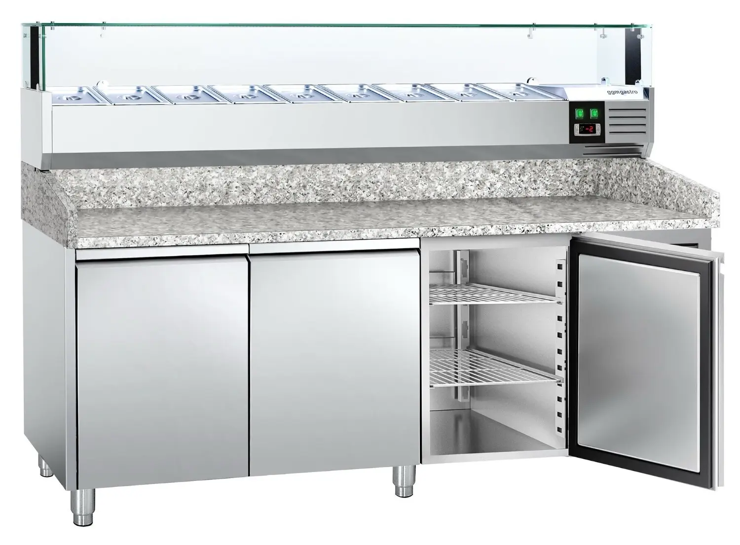 Холодильный стол для пиццы GGM Gastro POS208ND#AGS204LND (Inox) - 2