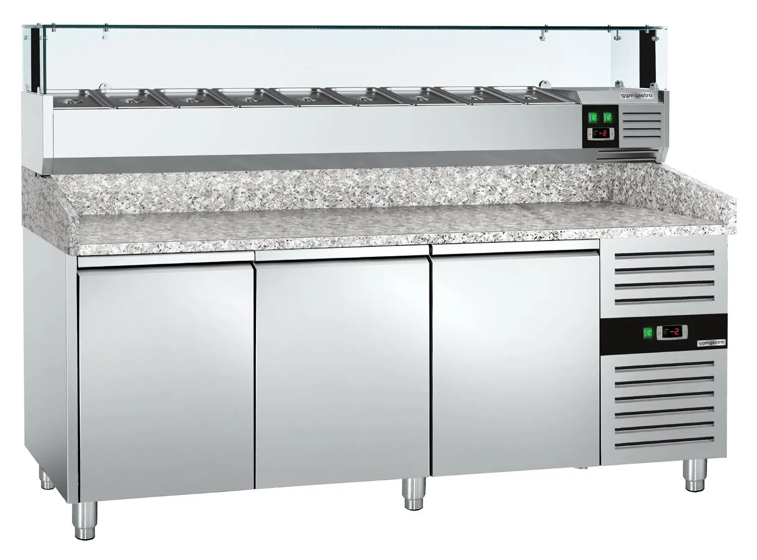 Холодильный стол для пиццы GGM Gastro POS208ND#AGS204LND (Inox) - 3