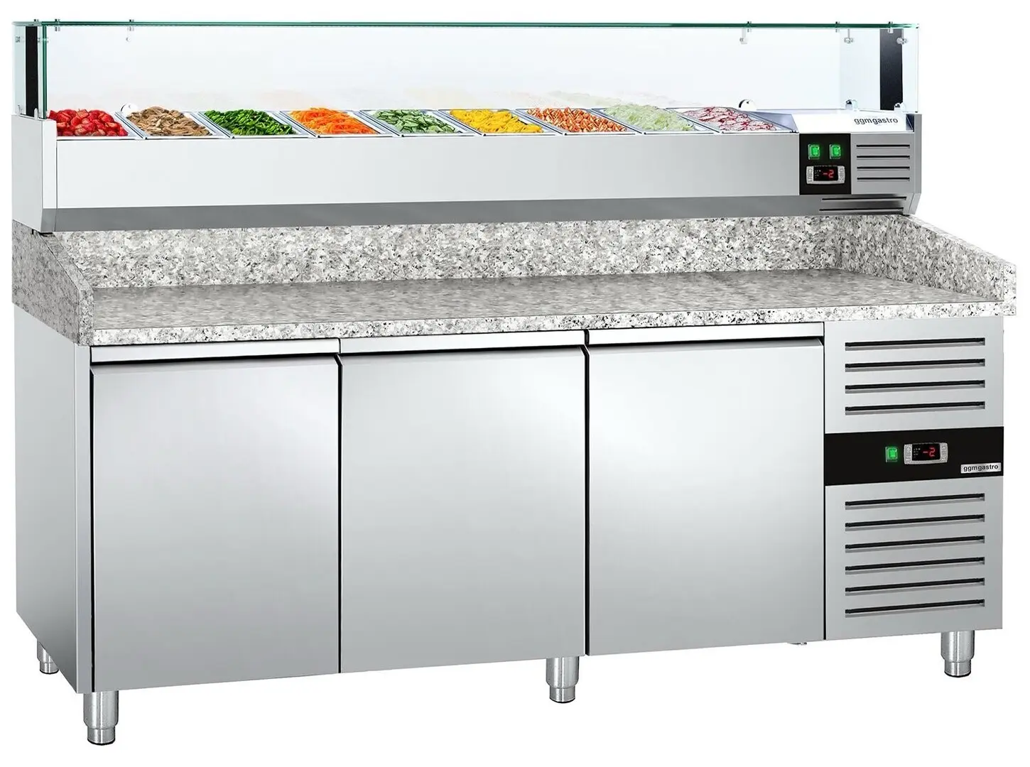 Холодильный стол для пиццы GGM Gastro POS208ND#AGS204LND (Inox)