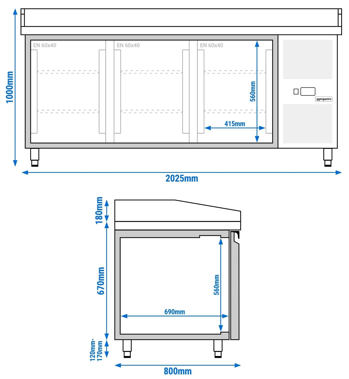 Masa frigorifica pentru pizza GGM Gastro POS208ND (Inox) - 8