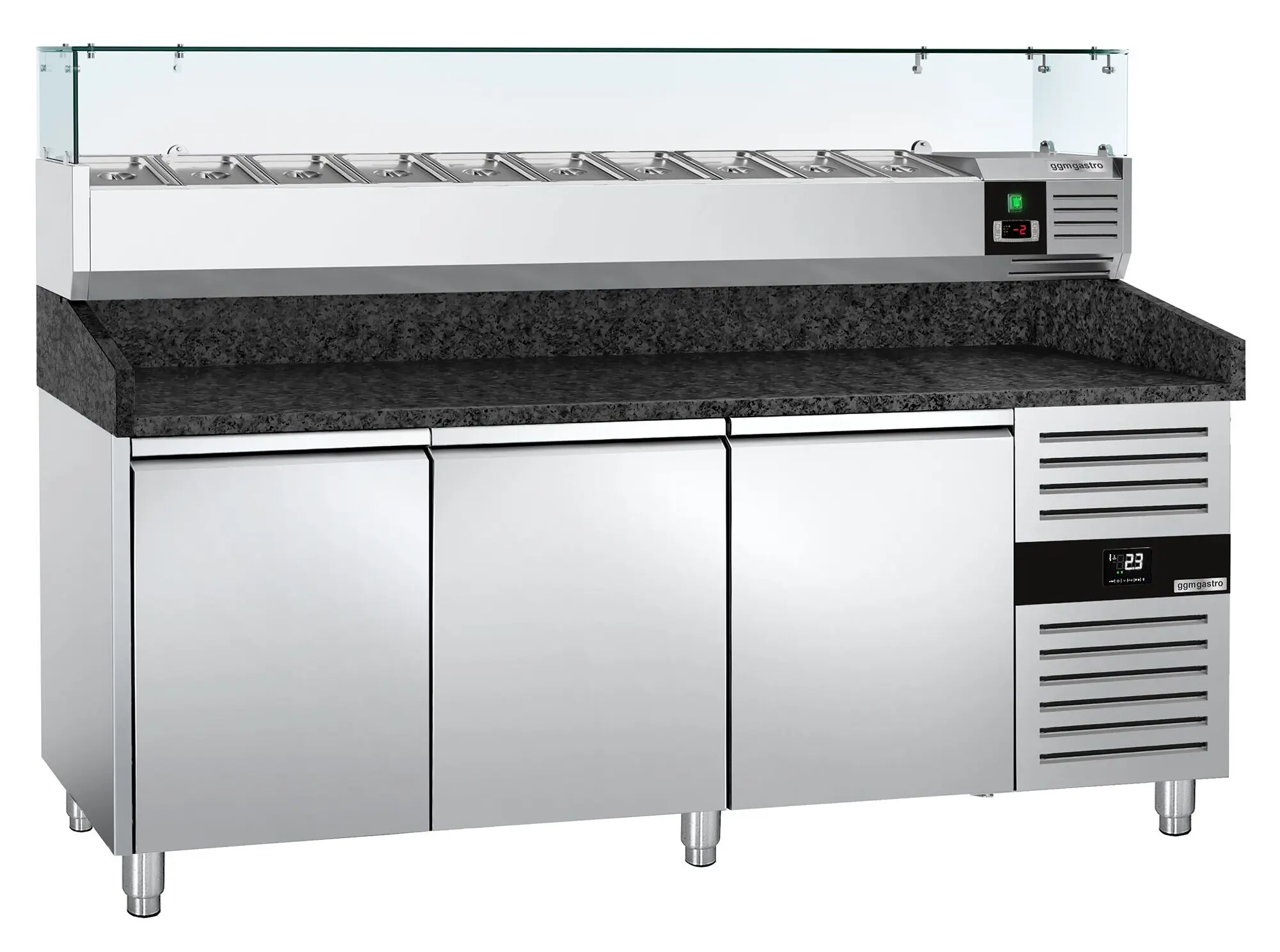 Холодильный стол для пиццы GGM Gastro POS208SG#AGG203ND (Inox) - 2