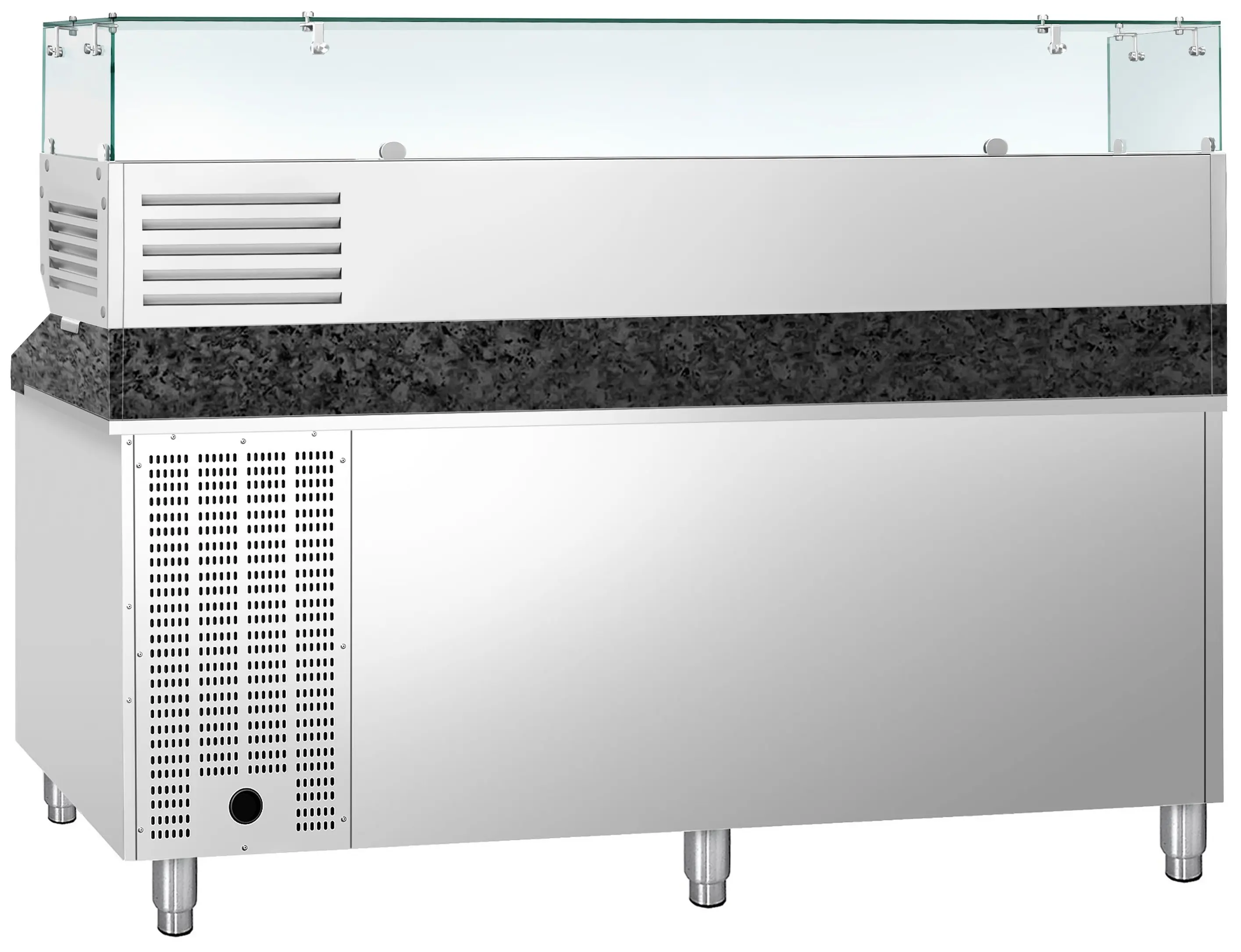 Холодильный стол для пиццы GGM Gastro POS208SG#AGG203ND (Inox) - 5