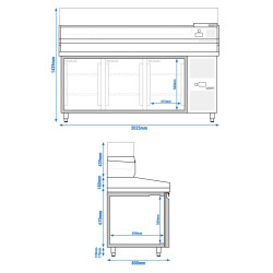 Холодильный стол для пиццы GGM Gastro POS208SG#AGG203ND (Inox) Thumb