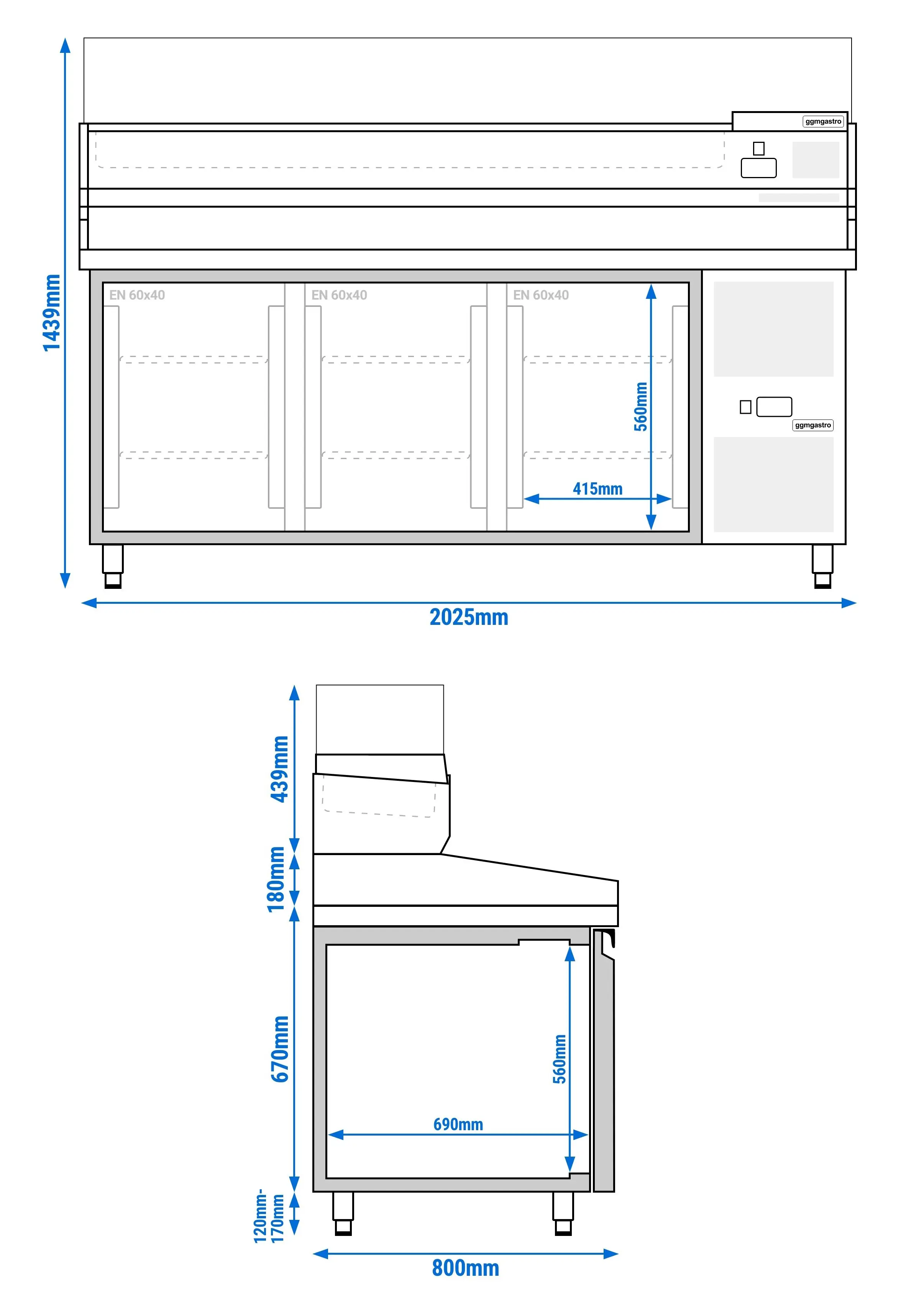 Холодильный стол для пиццы GGM Gastro POS208SG#AGG203ND (Inox) - 10