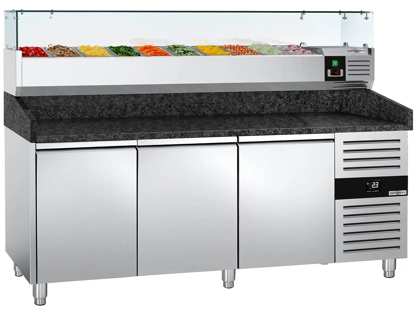 Masa frigorifica pentru pizza GGM Gastro POS208SG#AGG204ND (Inox)