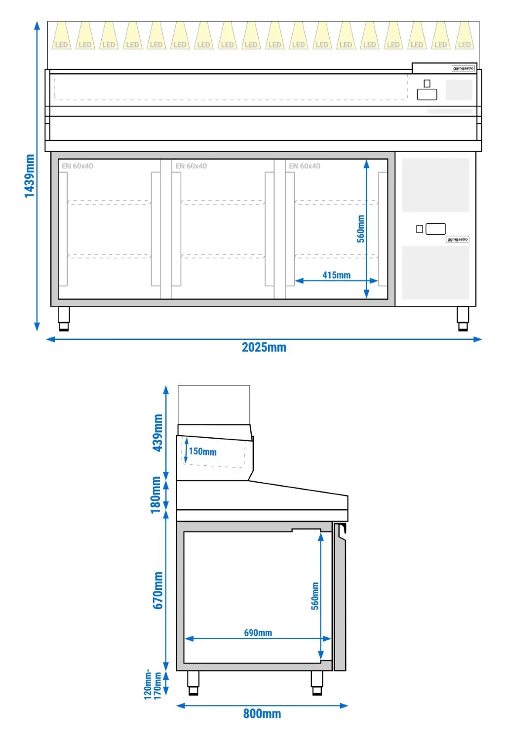 Masa frigorifica pentru pizza GGM Gastro POS208SG#AGS203LND (Inox) - 8
