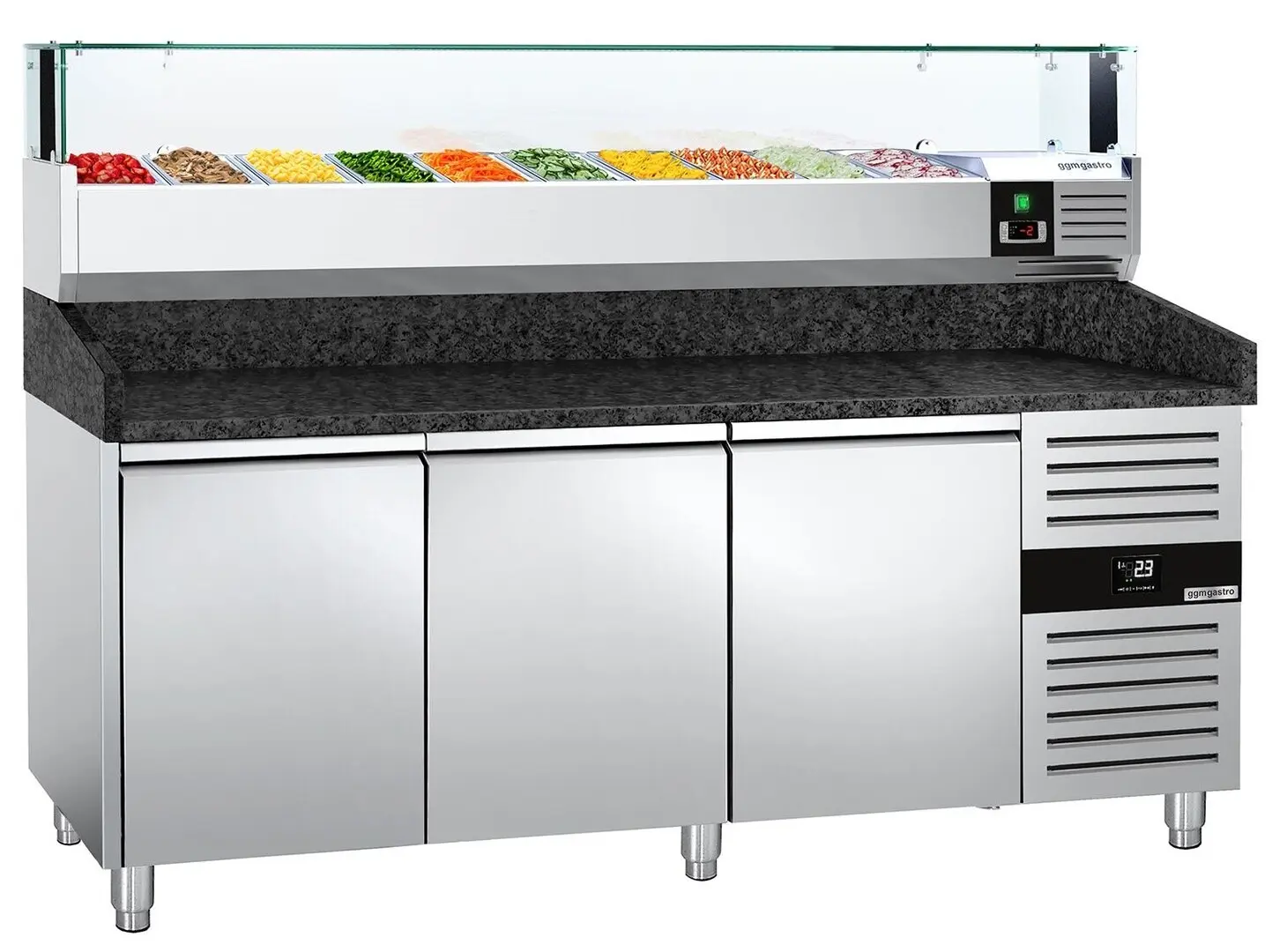 Masa frigorifica pentru pizza GGM Gastro POS208SG#AGS203LND (Inox)