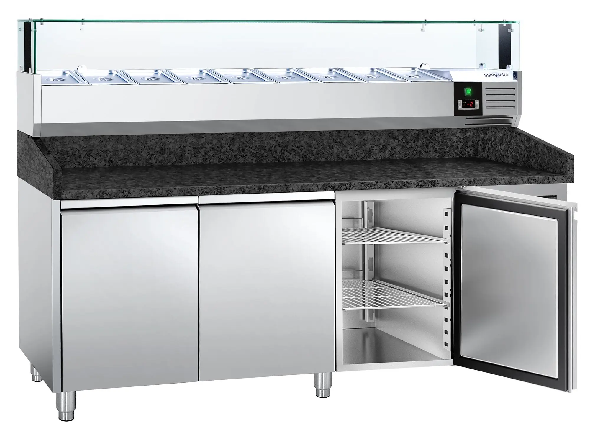 Masa frigorifica pentru pizza GGM Gastro POS208SG#AGS204LND (Inox) - 3