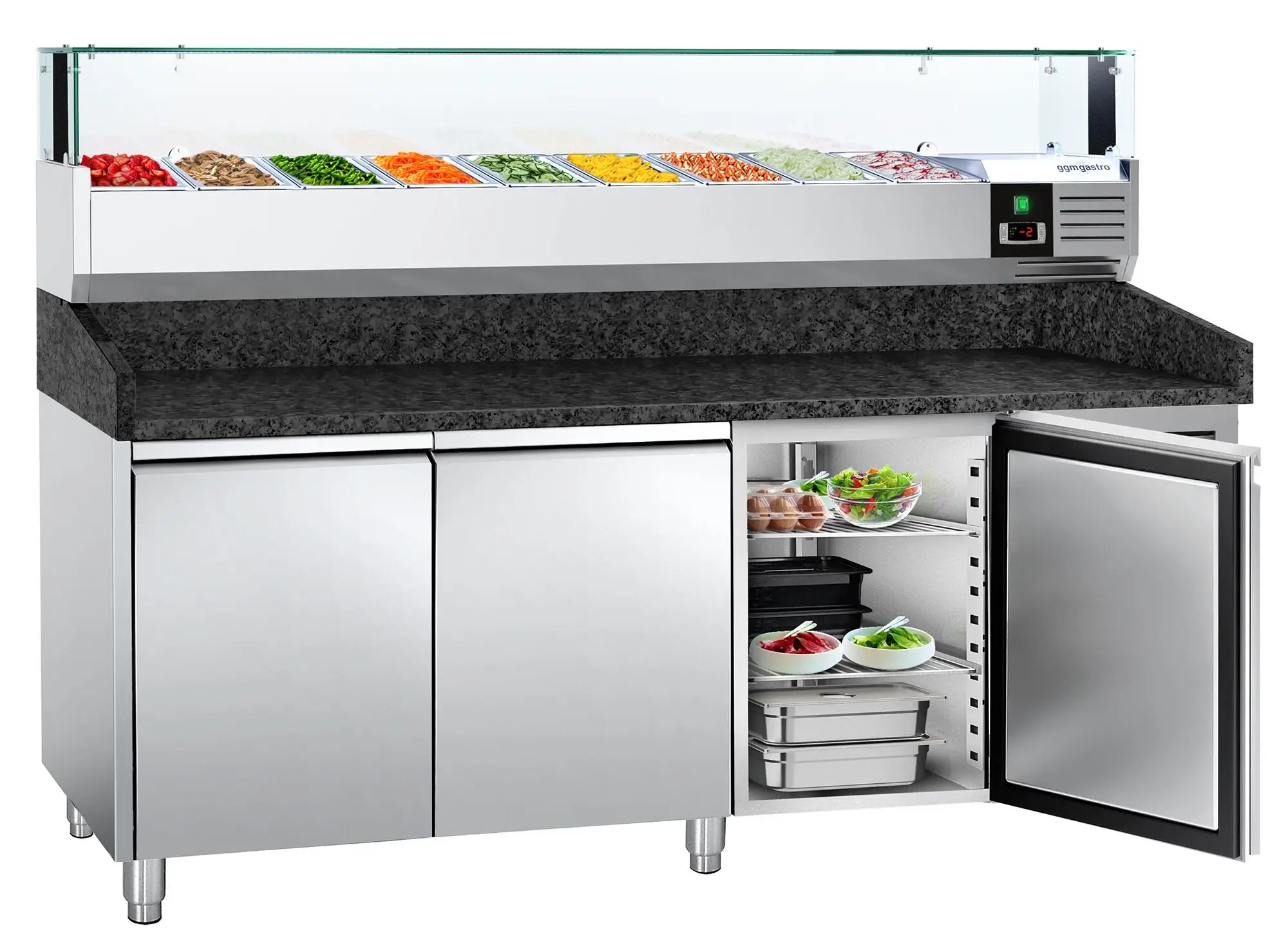 Masa frigorifica pentru pizza GGM Gastro POS208SG#AGS204LND (Inox) - 4