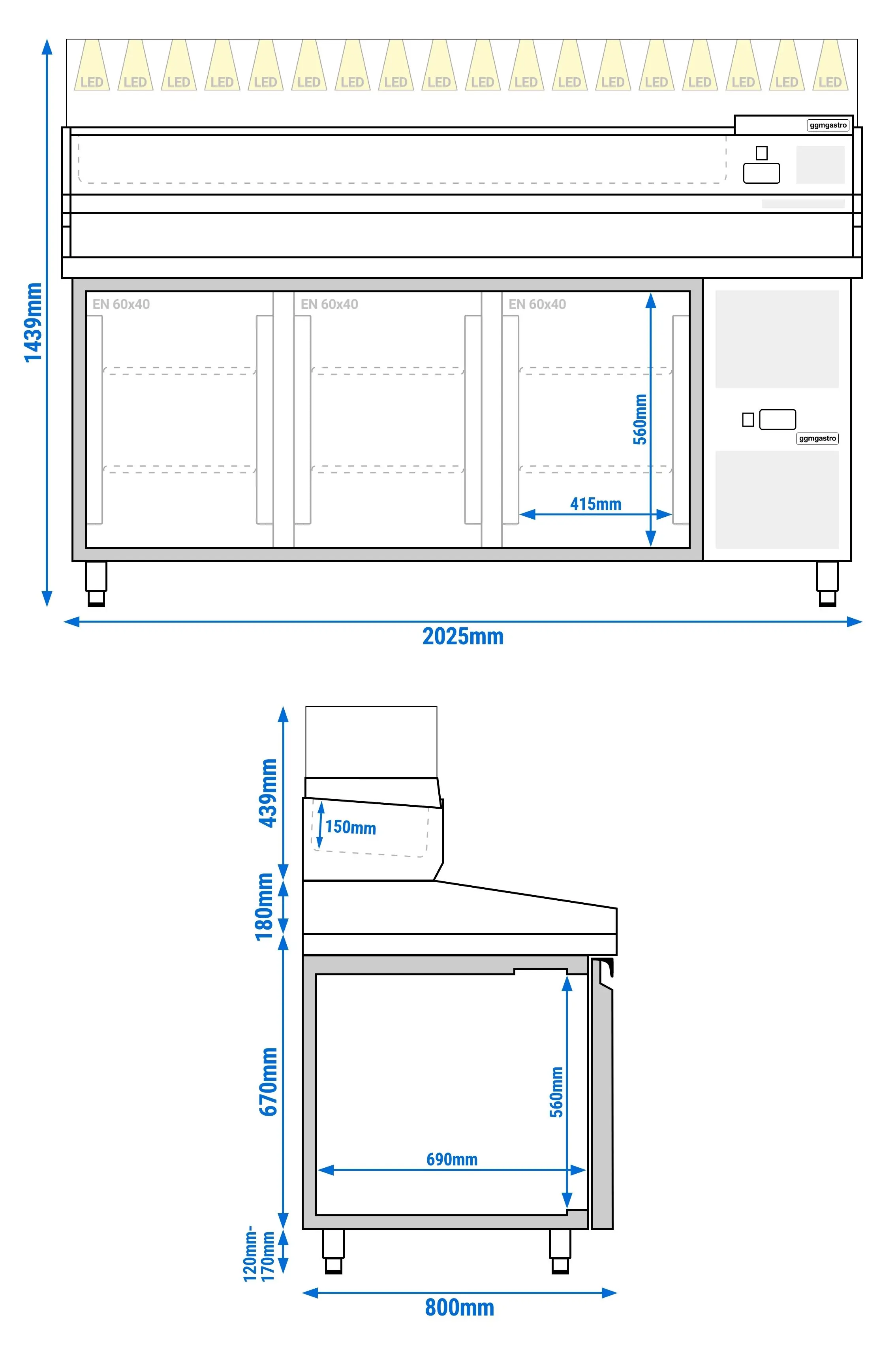 Masa frigorifica pentru pizza GGM Gastro POS208SG#AGS204LND (Inox) - 10