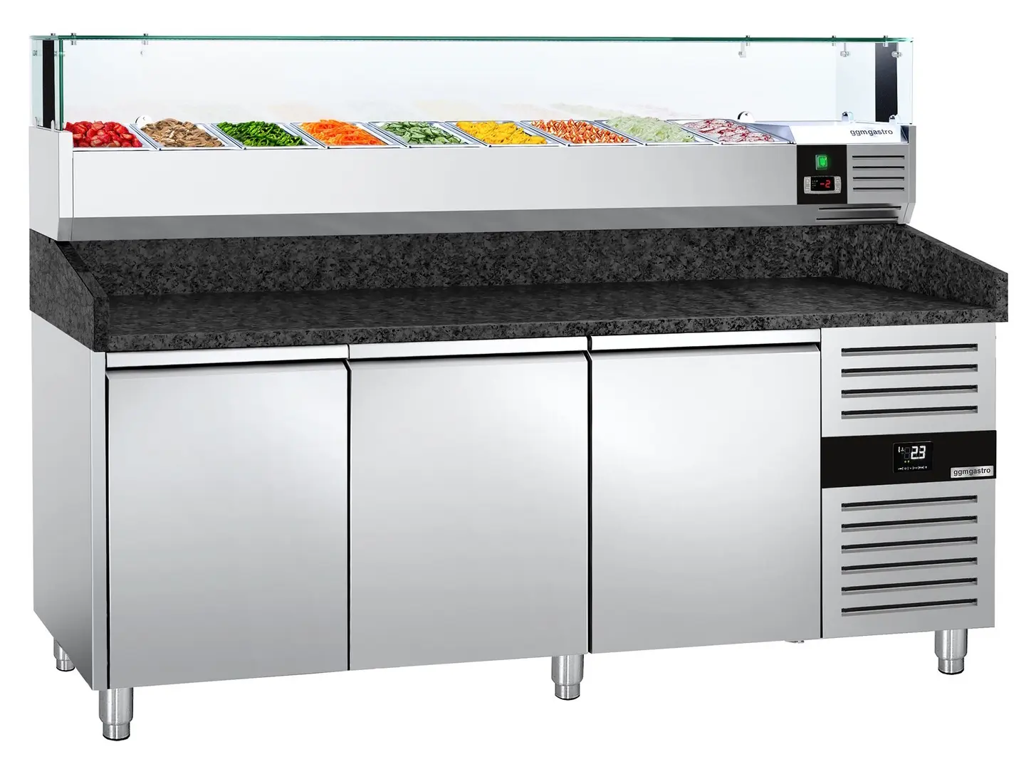 Masa frigorifica pentru pizza GGM Gastro POS208SG#AGS204LND (Inox)