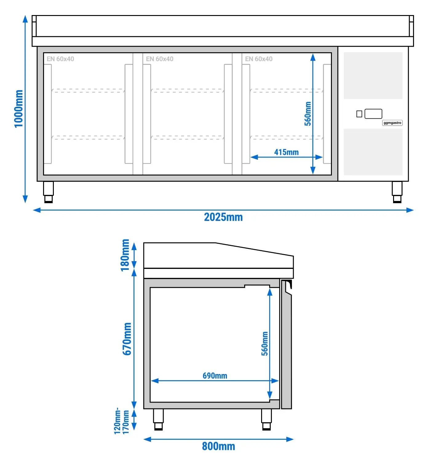 Masa frigorifica pentru pizza GGM Gastro POS208SG (Inox) - 8