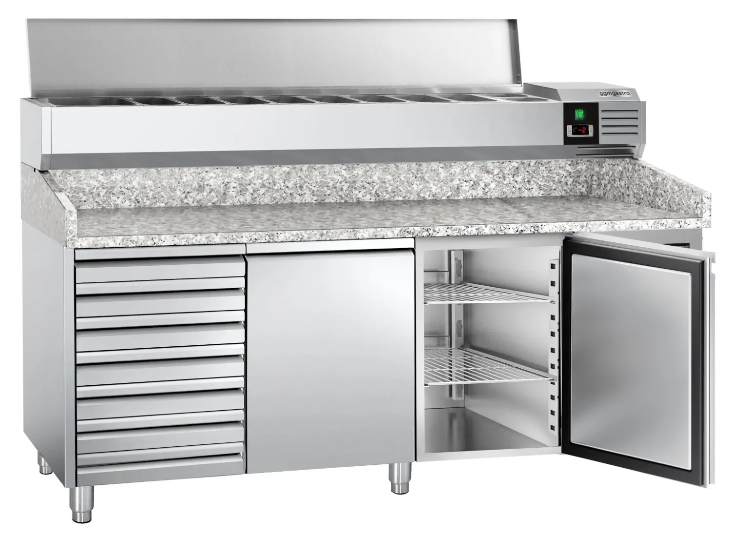 Холодильный стол для пиццы GGM Gastro POS208SND#AGG203END (Inox) - 2