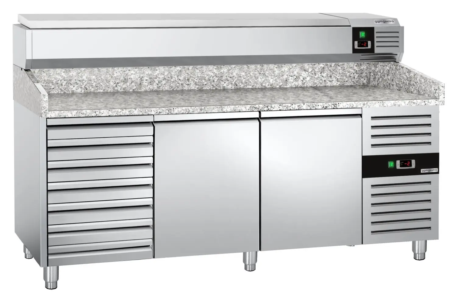 Холодильный стол для пиццы GGM Gastro POS208SND#AGG203END (Inox) - 3