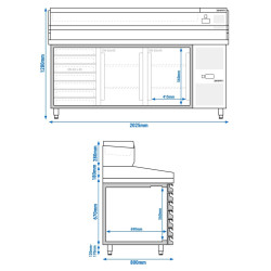 Холодильный стол для пиццы GGM Gastro POS208SND#AGG203END (Inox) Thumb
