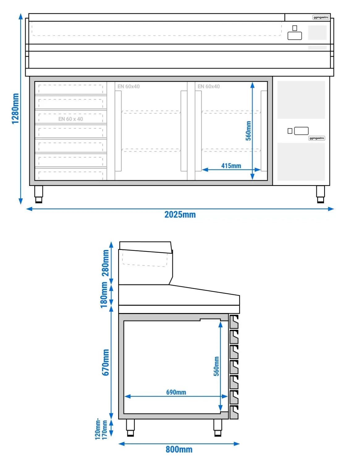 Холодильный стол для пиццы GGM Gastro POS208SND#AGG203END (Inox) - 8