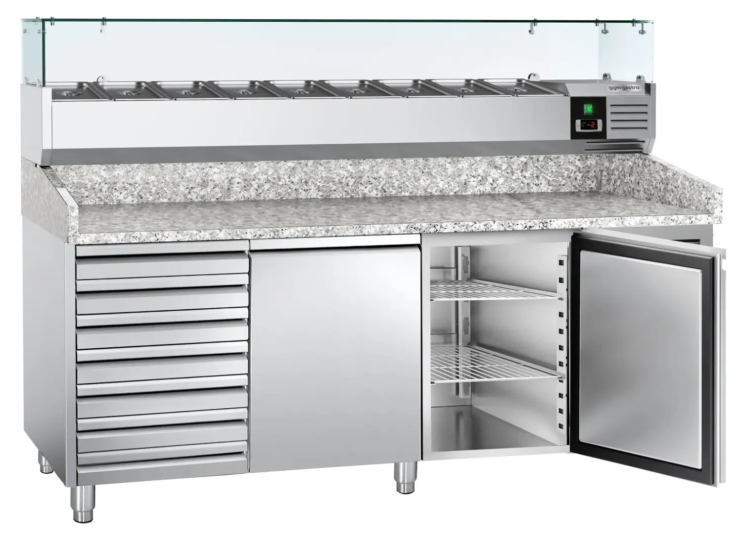 Masa frigorifica pentru pizza GGM Gastro POS208SND#AGG203ND (Inox) - 2