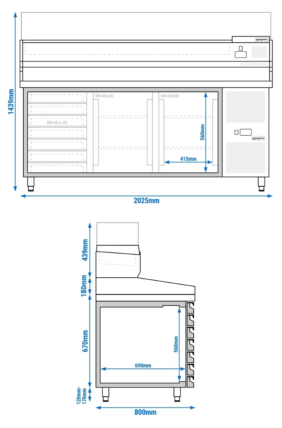 Masa frigorifica pentru pizza GGM Gastro POS208SND#AGG203ND (Inox) - 7