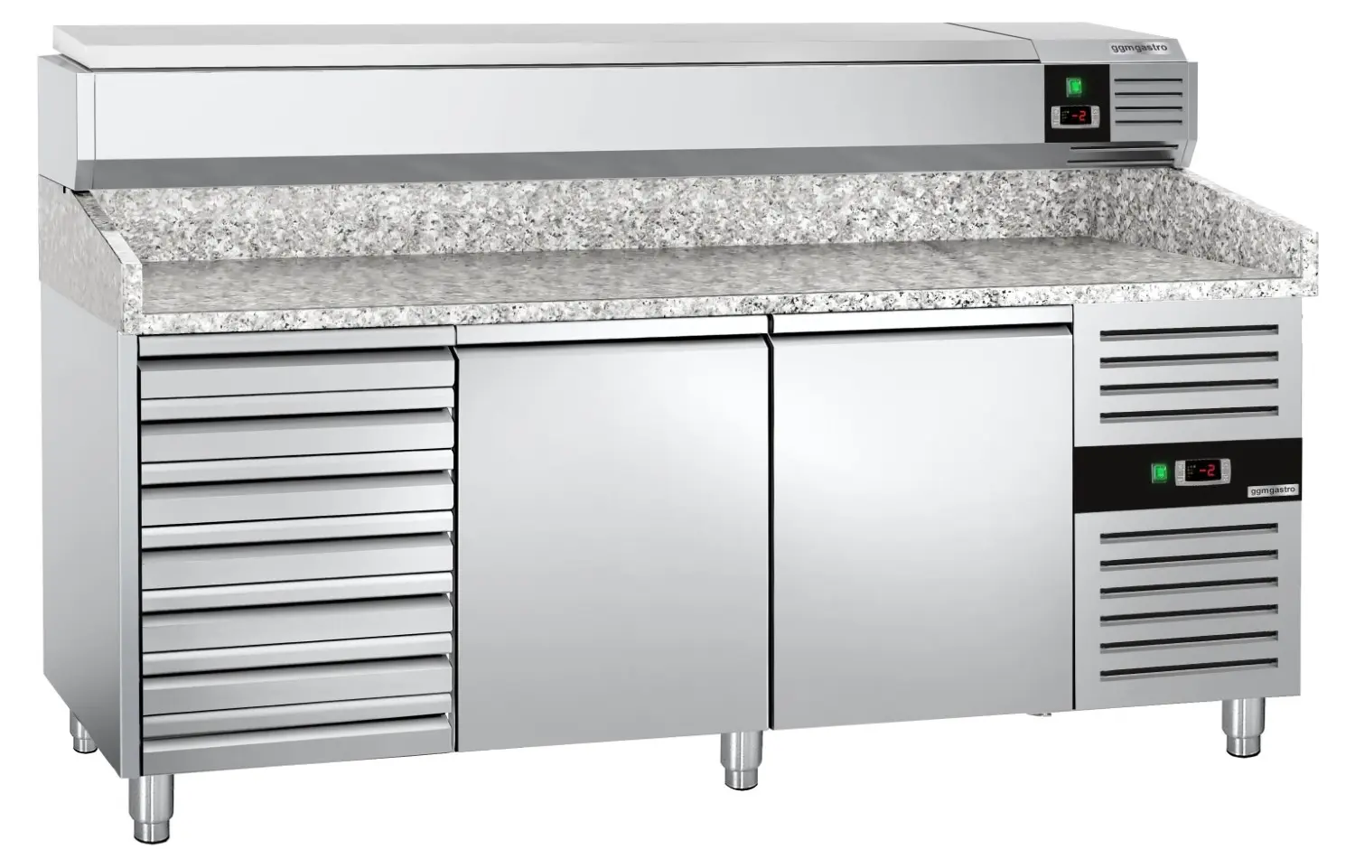 Холодильный стол для пиццы GGM Gastro POS208SND#AGG204END (Inox) - 3