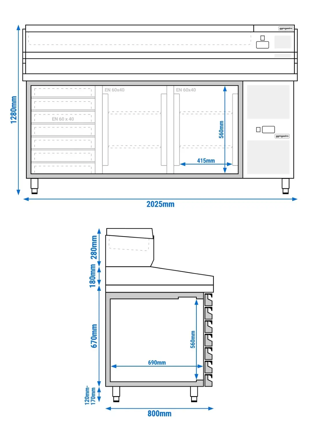 Холодильный стол для пиццы GGM Gastro POS208SND#AGG204END (Inox) - 7