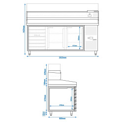 Холодильный стол для пиццы GGM Gastro POS208SND#AGG204ND (Inox) Thumb