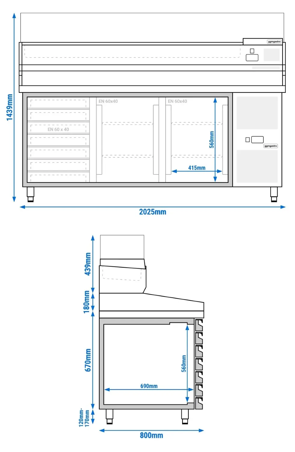 Холодильный стол для пиццы GGM Gastro POS208SND#AGG204ND (Inox) - 6