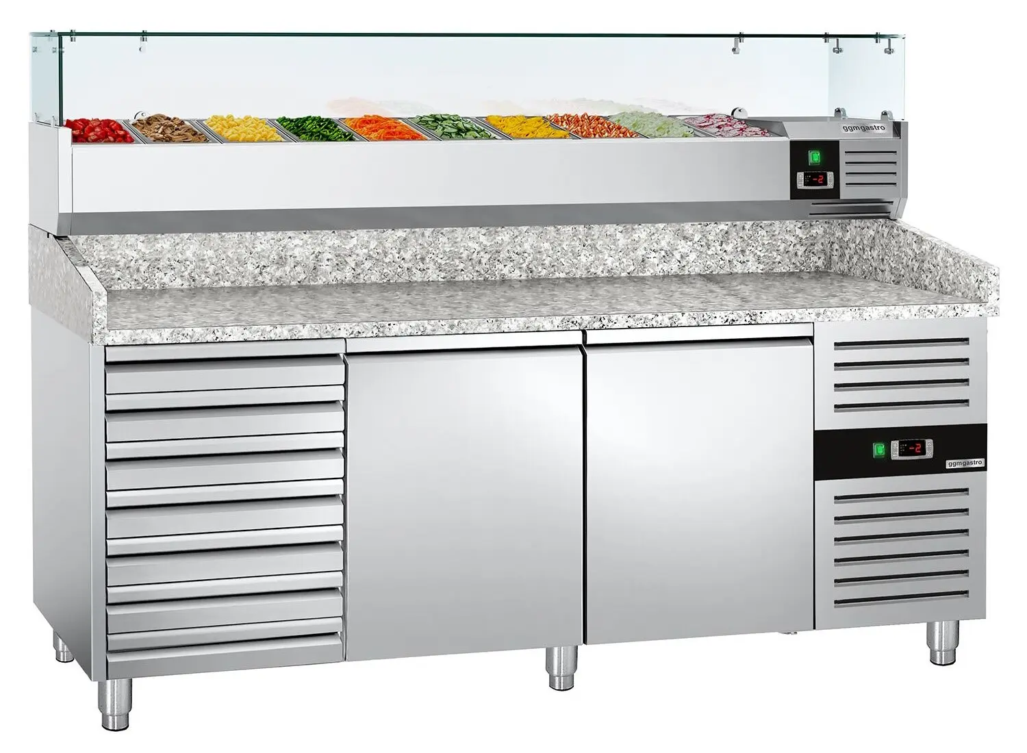 Холодильный стол для пиццы GGM Gastro POS208SND#AGG204ND (Inox)