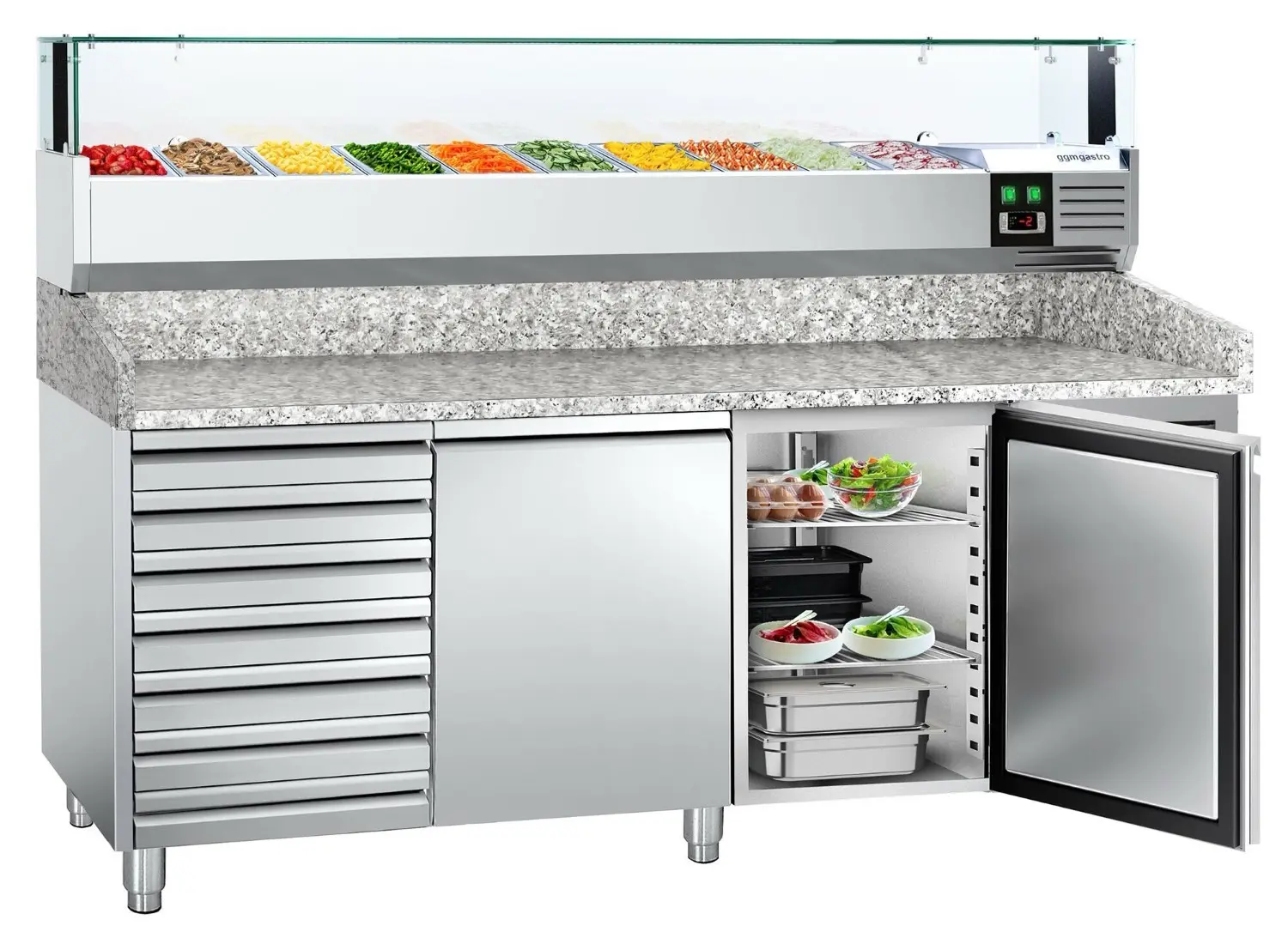 Masa frigorifica pentru pizza GGM Gastro POS208SND#AGS203LND (Inox) - 2